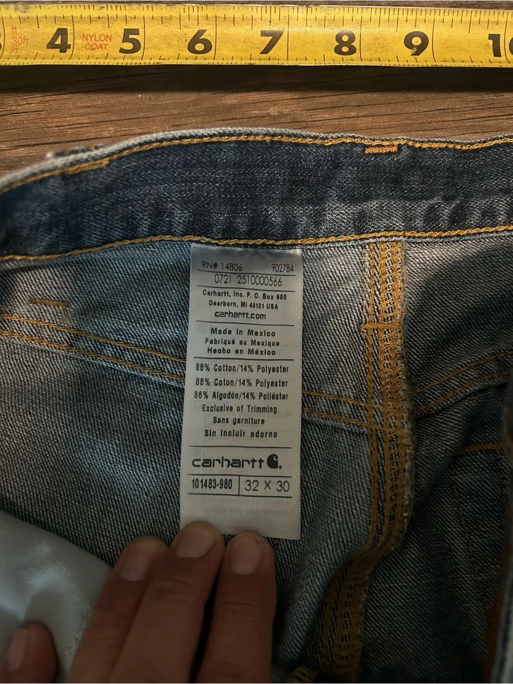 Carhartt Men's Medium Blue Relaxed Fit Jeans